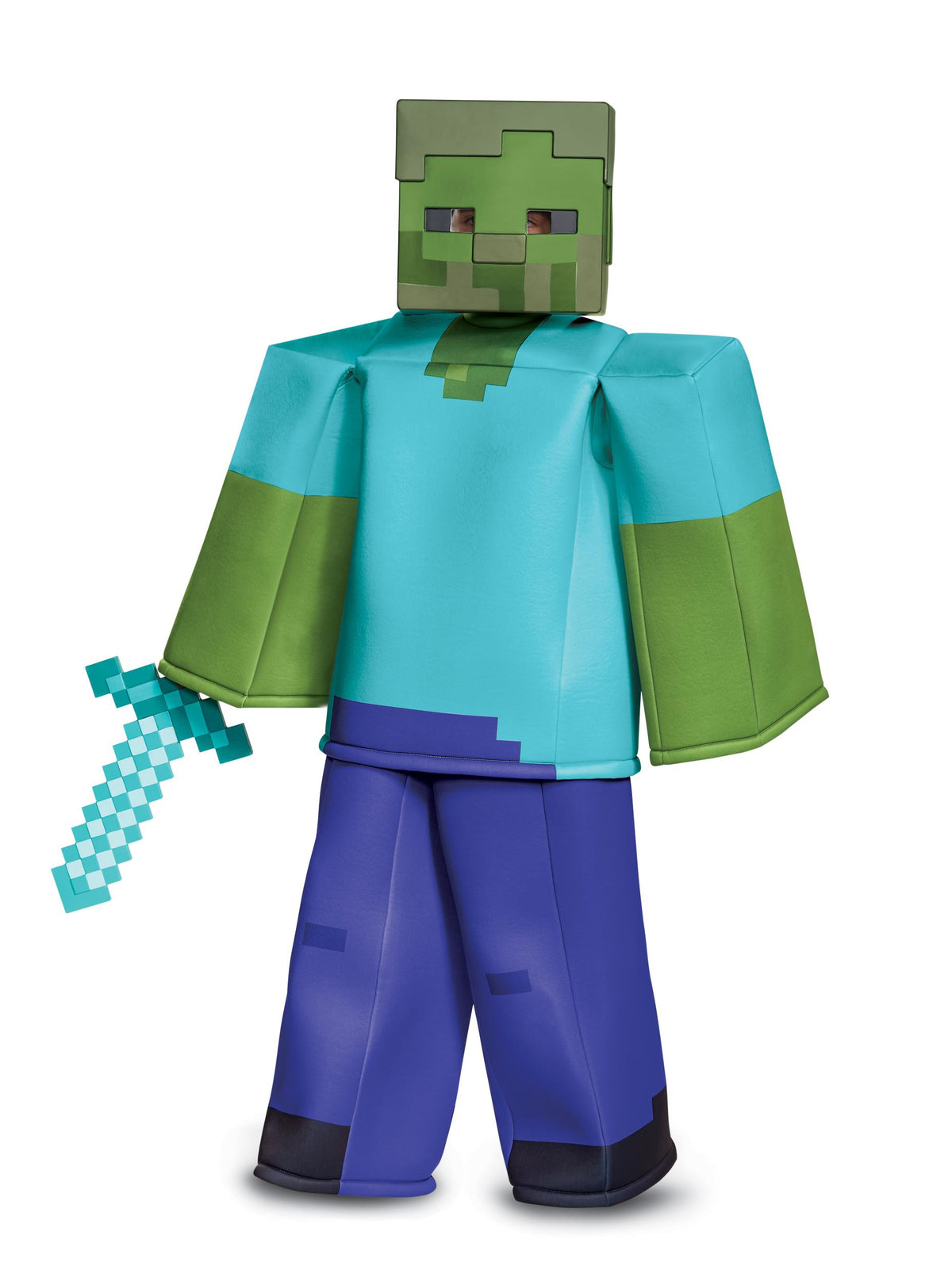 Zombie Minecraft Child Costume with sword