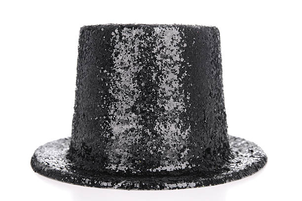 Chunky Black Glitter Top Hat