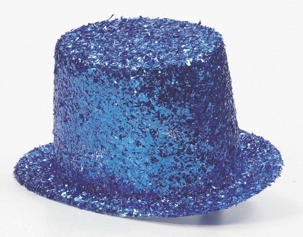 Blue Chunky Glitter Top Hat