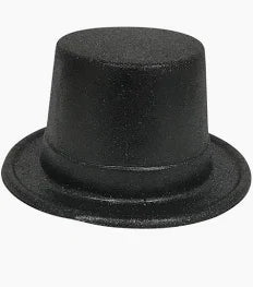 Beistle Plastic Black Glitter Coated Top Hat