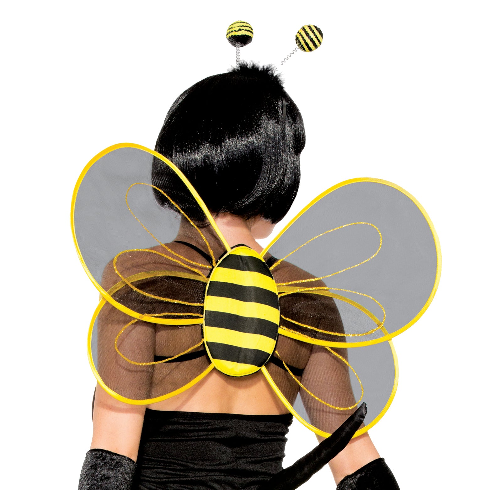 Sexy Sheer Bumblebee  Black and Yellow Costume Wings Accessory