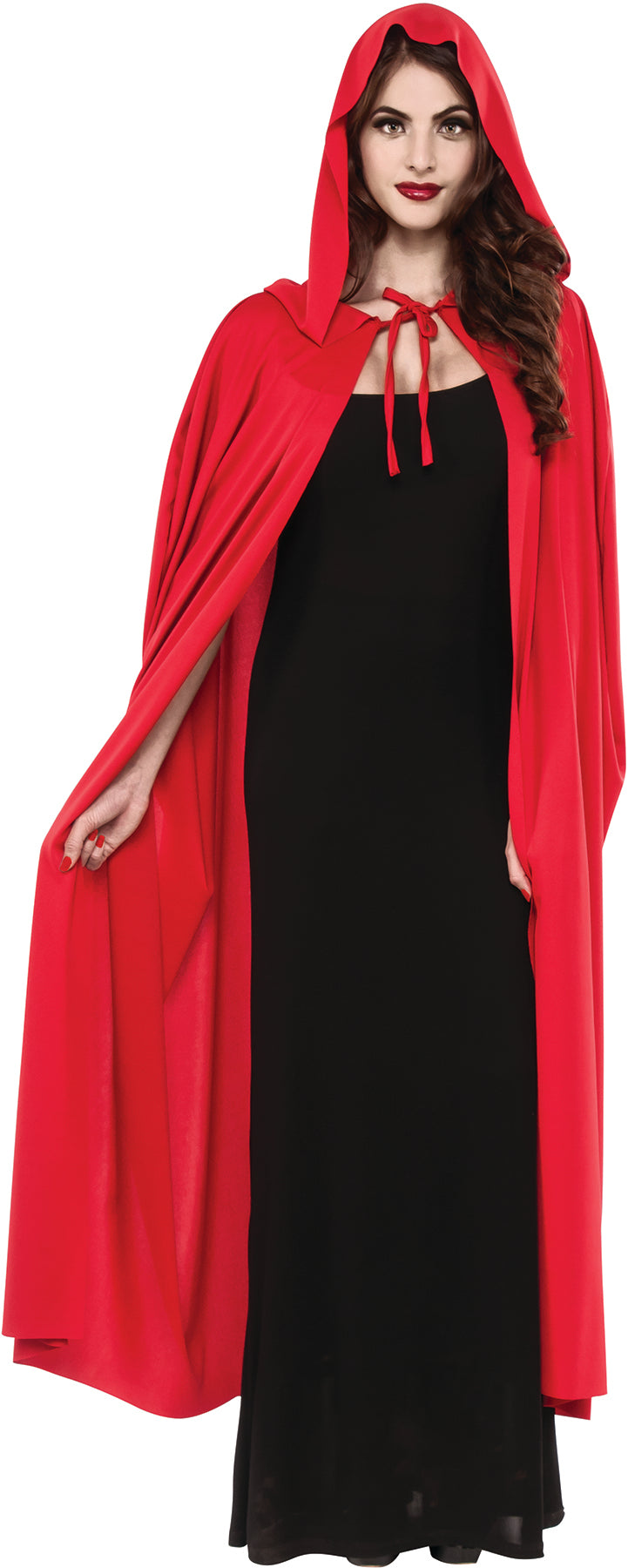 Long Red Hooded Cape Adult Accessory