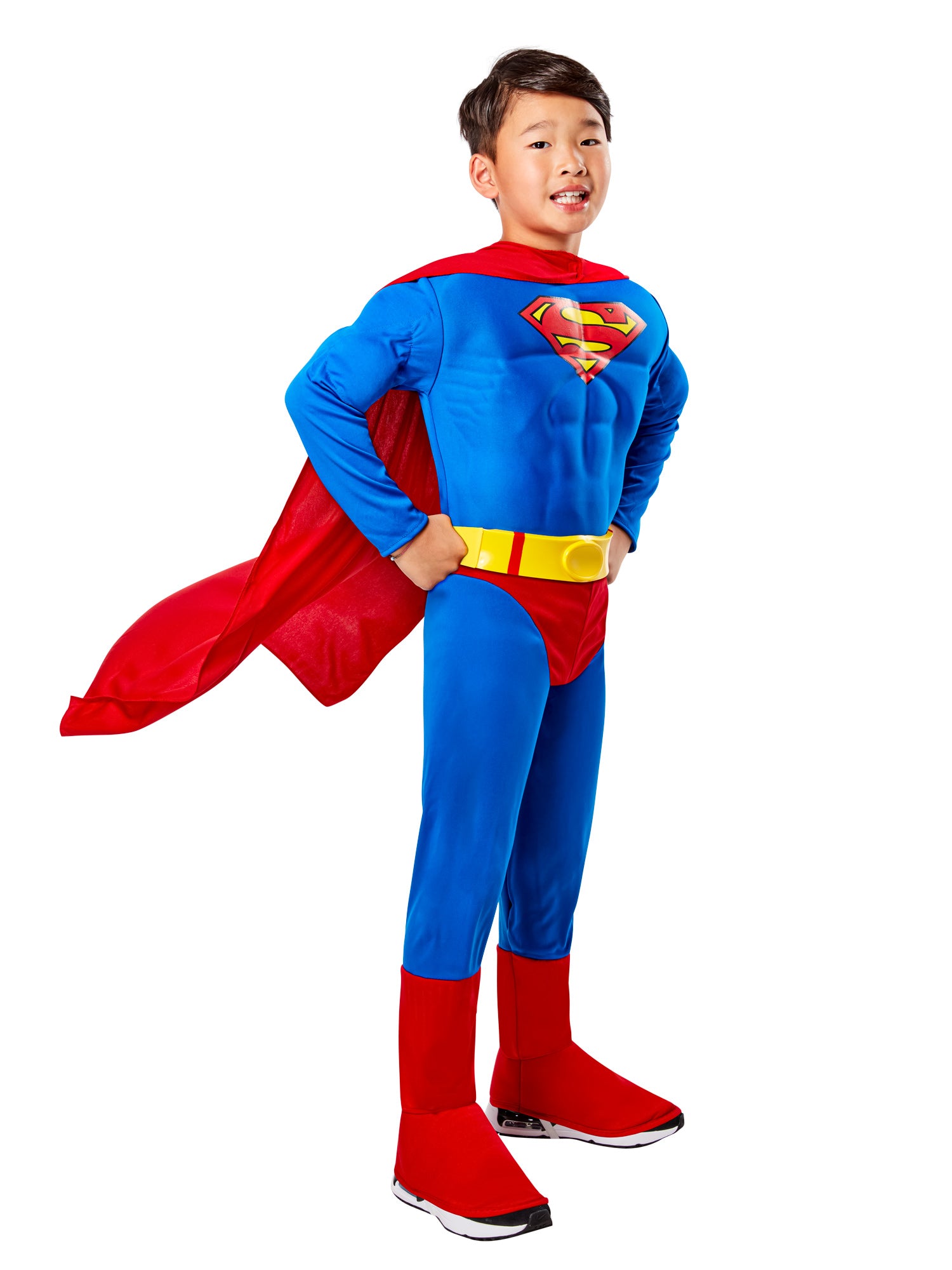 Deluxe Superman Muscle Chest Costume With Cape Child Small