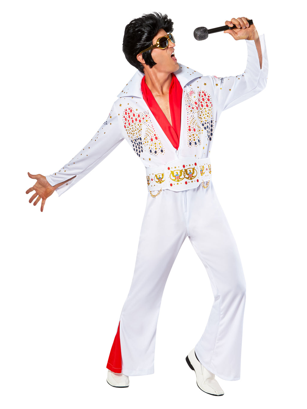 Aloha Deluxe Elvis White Jumpsuit Adult X-Large