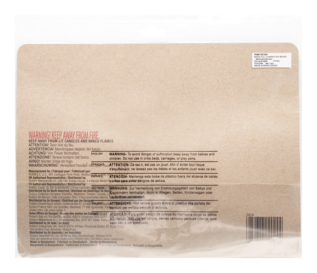 Human Hair Full Character Professional Costume Beard 2024