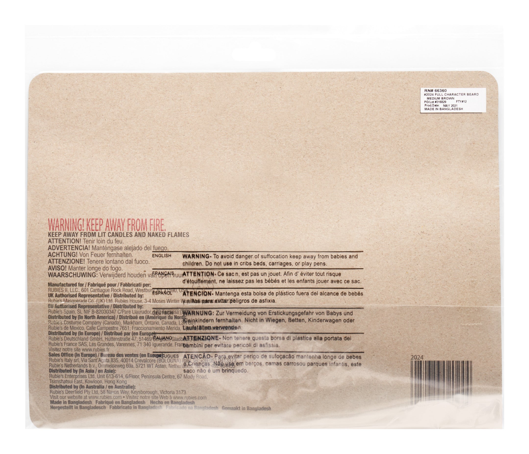 Human Hair Full Character Professional Costume Beard 2024