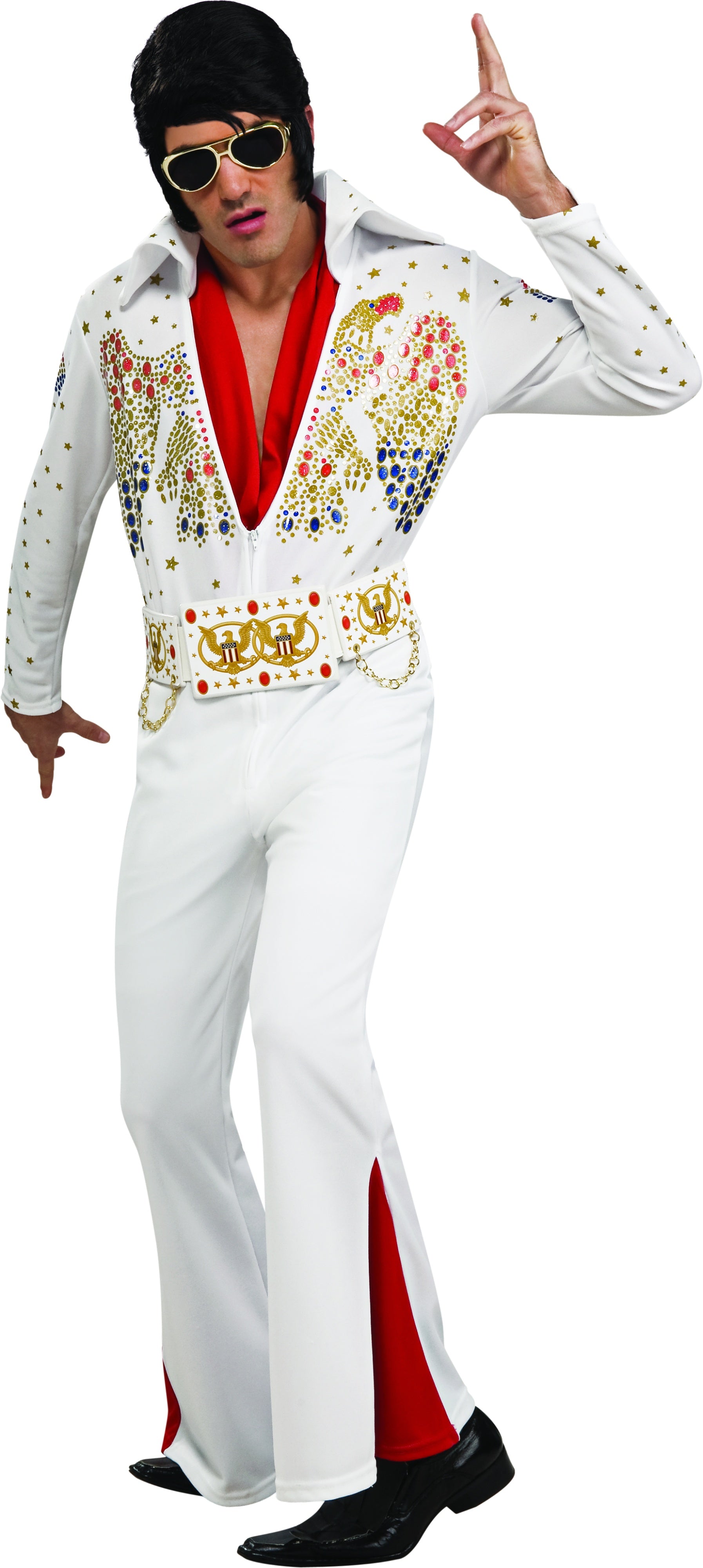 Aloha Deluxe Elvis White Jumpsuit Adult X-Large