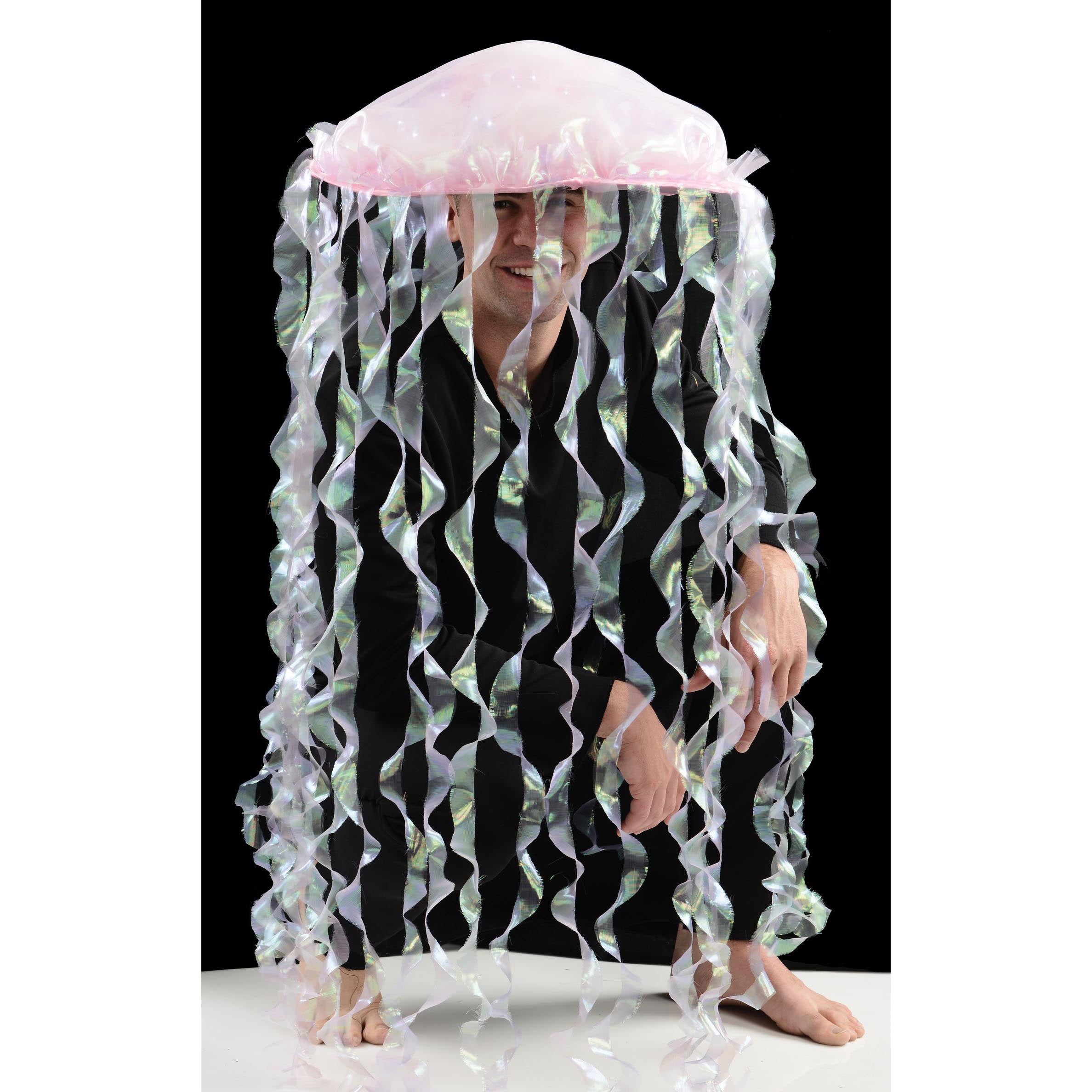 Pink Light Up LED Jellyfish Adult Costume Headpiece
