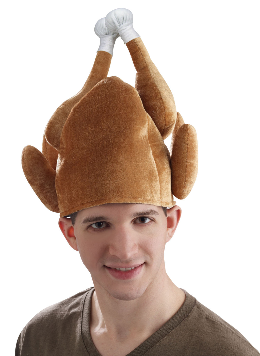 Funny Brown Thanksgivings Roasted Turkey Shaped Headpiece Adult