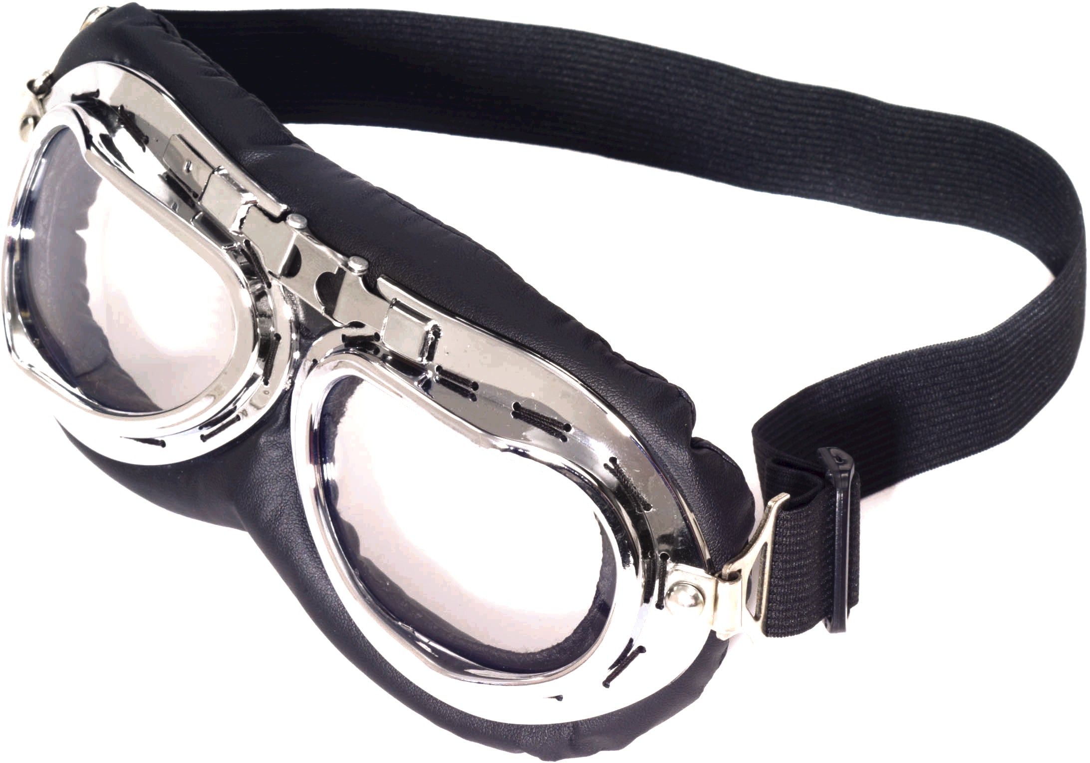 Black and Silver Steampunk Aviator Googles Eyewear