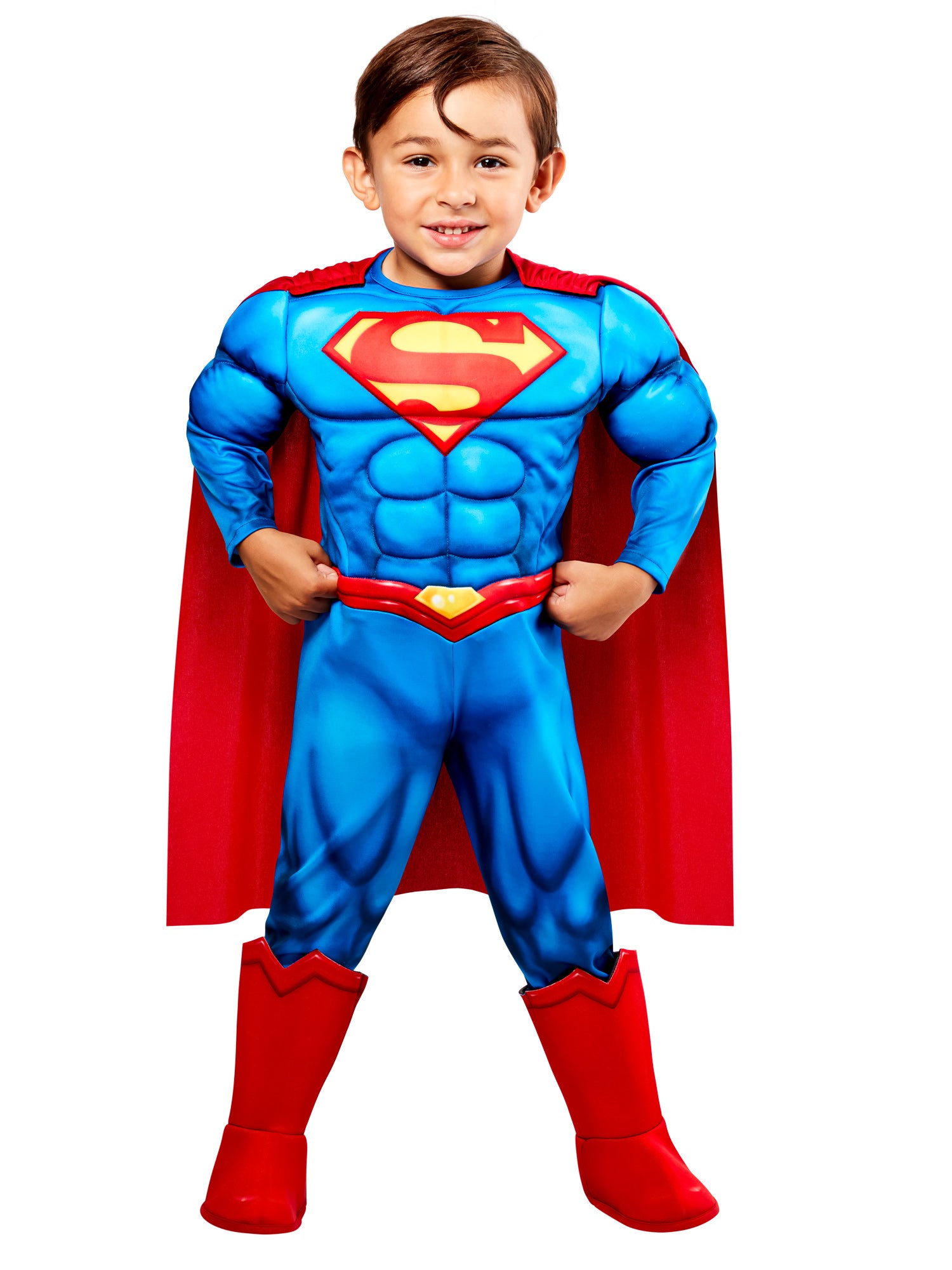 Superman Deluxe Muscle Jumpsuit Toddler Costume Officially Licensed