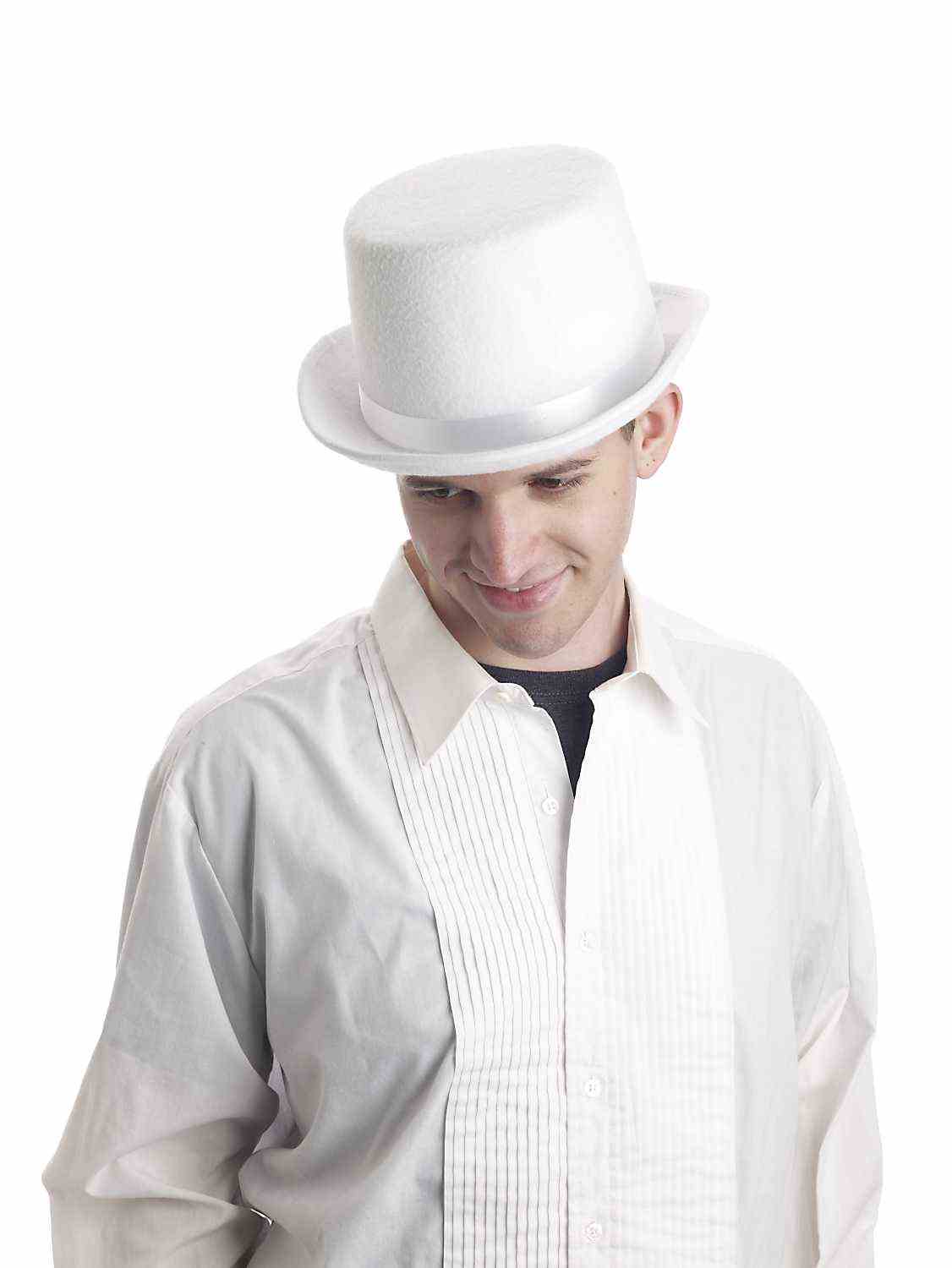 Super Deluxe Felt White Top Hat Adult