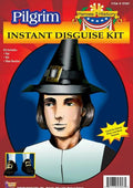 Pilgrim Man Instant Disguise Costume Kit Hat Shoe Buckles and Bib Thanksgiving