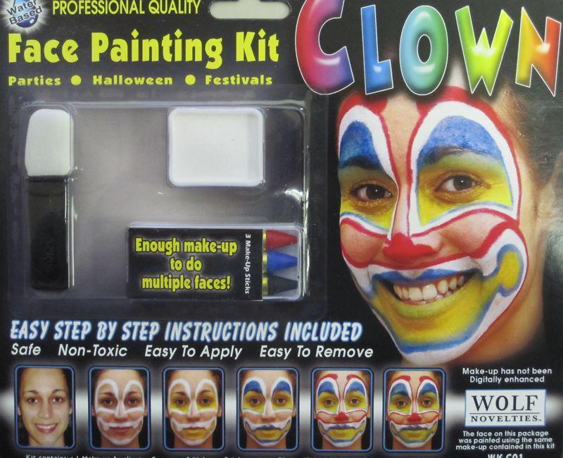 Wolfe Clown Face Painting Kit Professional Quality