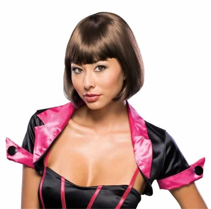 Deluxe Quality Gabrielle Wig Short Brown Bob with Bangs