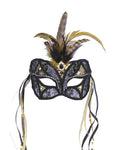 Black and Gold Lace Venetian Mask