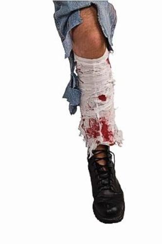 Bloody Leg Bandage Wound Zombie Costume Accessory Gag Prank Joke Prop