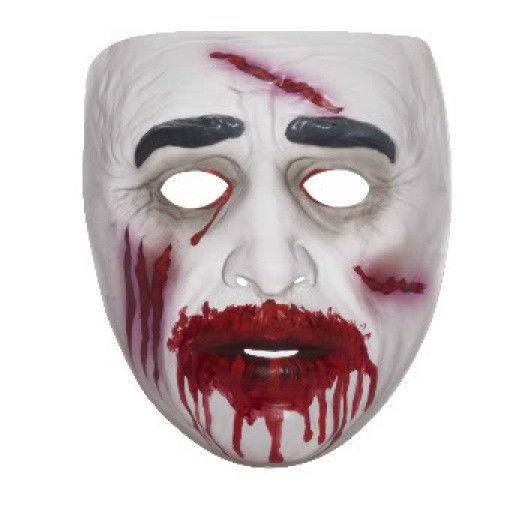 Transparent Zombie Bloody Male Adult Plastic Mask