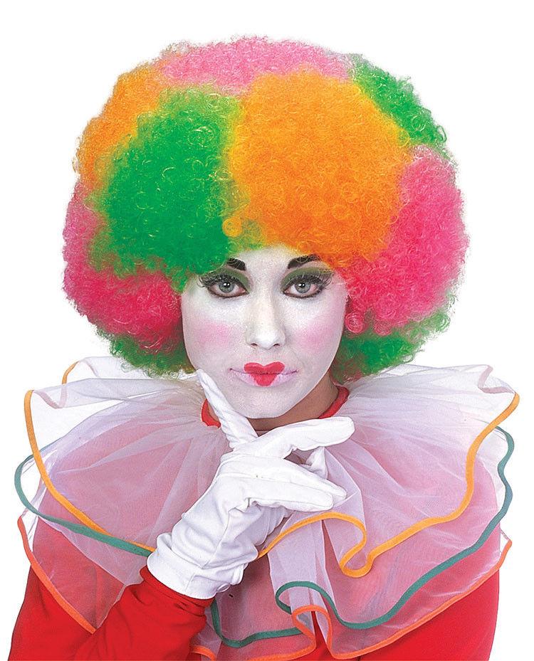 Neon Multi Color Deluxe Clown Wig