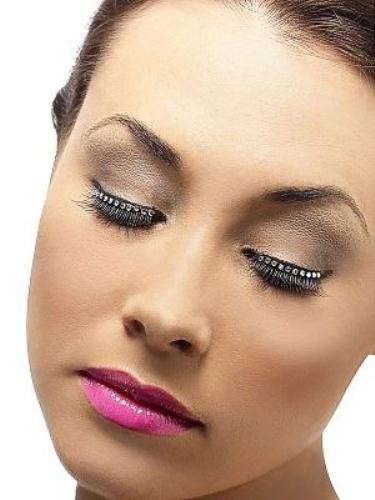 Diamonte Black Eyelashes Fake False Eyelashes