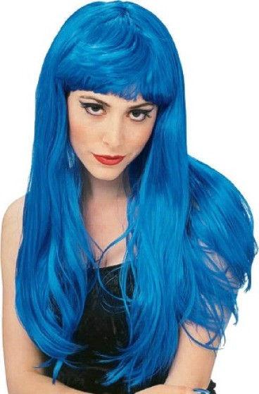 Long Blue Glamour Wig