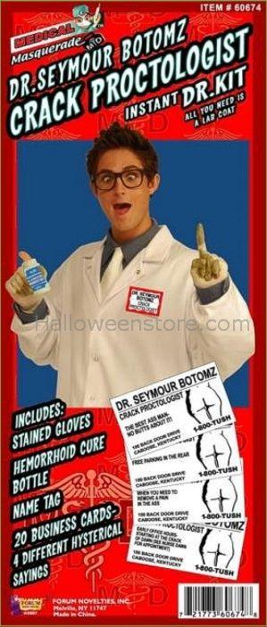 Dr. Seymore Botomz Proctologist Kit Humorous Adult Costume Kit