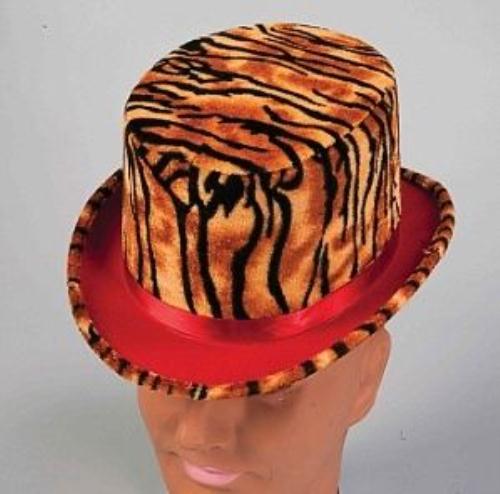 Plush Tiger Animal Print Top Hat Costume Accessory