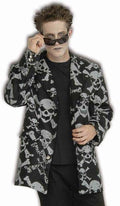 Skull and Crossbones Skeleton Reaper Costume Sports Jacket Medium 42" Chest