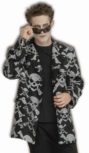 Skull and Crossbones Skeleton Reaper Costume Sports Jacket Medium 42" Chest