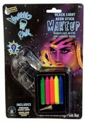 Black Light Neon Makeup Sticks with Sharpener and Blacklight