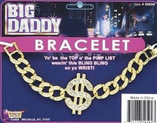 Big Daddy $ Dollar Sign Bracelet Costume Accessory