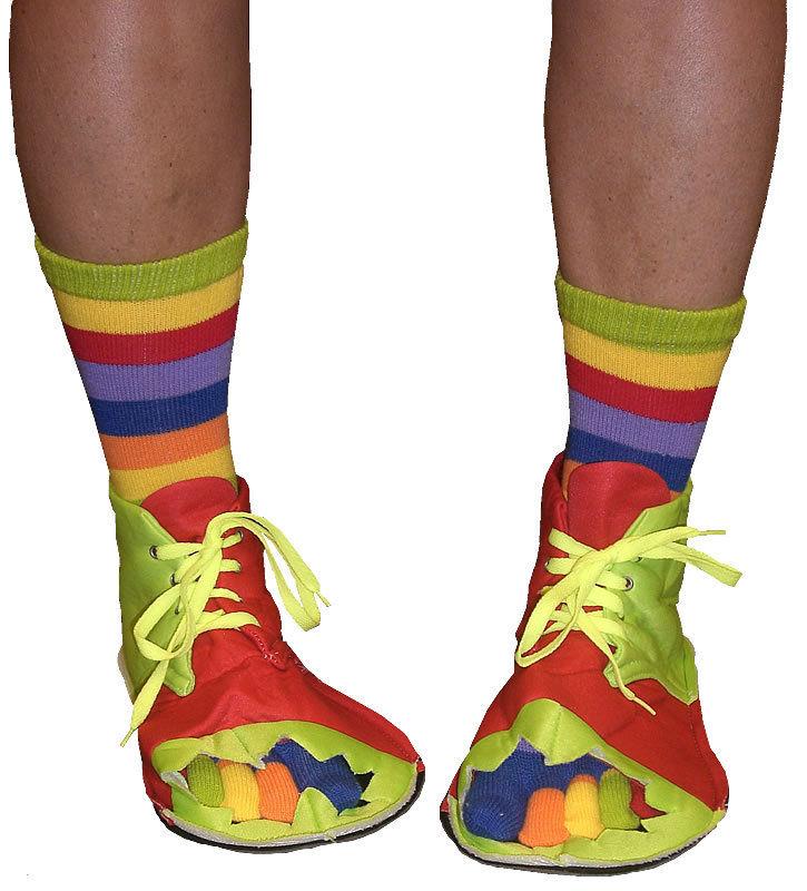 Adult Clown Costume Shoes and Toe Sock Set