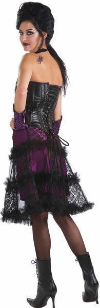 Sexy Slick and Evil Strapless Adult Faux Leather Black Corset with front Zipper