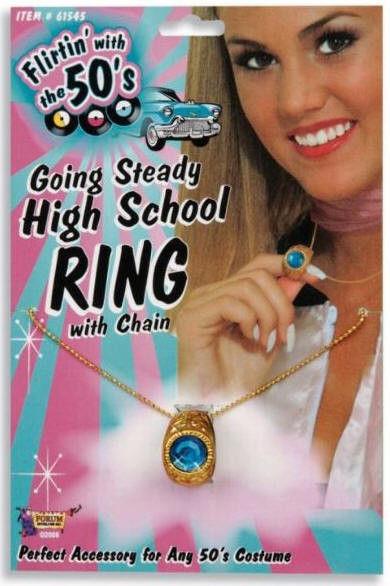 Going Steady 50's High School Class Ring Chain Poodle Costume Accessory