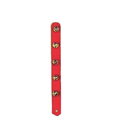 Deluxe Red Vinyl Santa Jingle Bells Strap Costume Accessory Prop