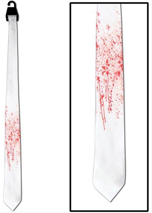 Blood Splatter Tie White Tie with Red Blood Stains