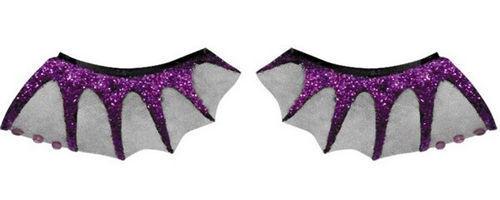 Bat Wing Fake False Eyelashes Purple Black