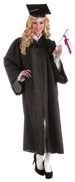 Adult Unisex Black Full Length Graduation Robe Costume
