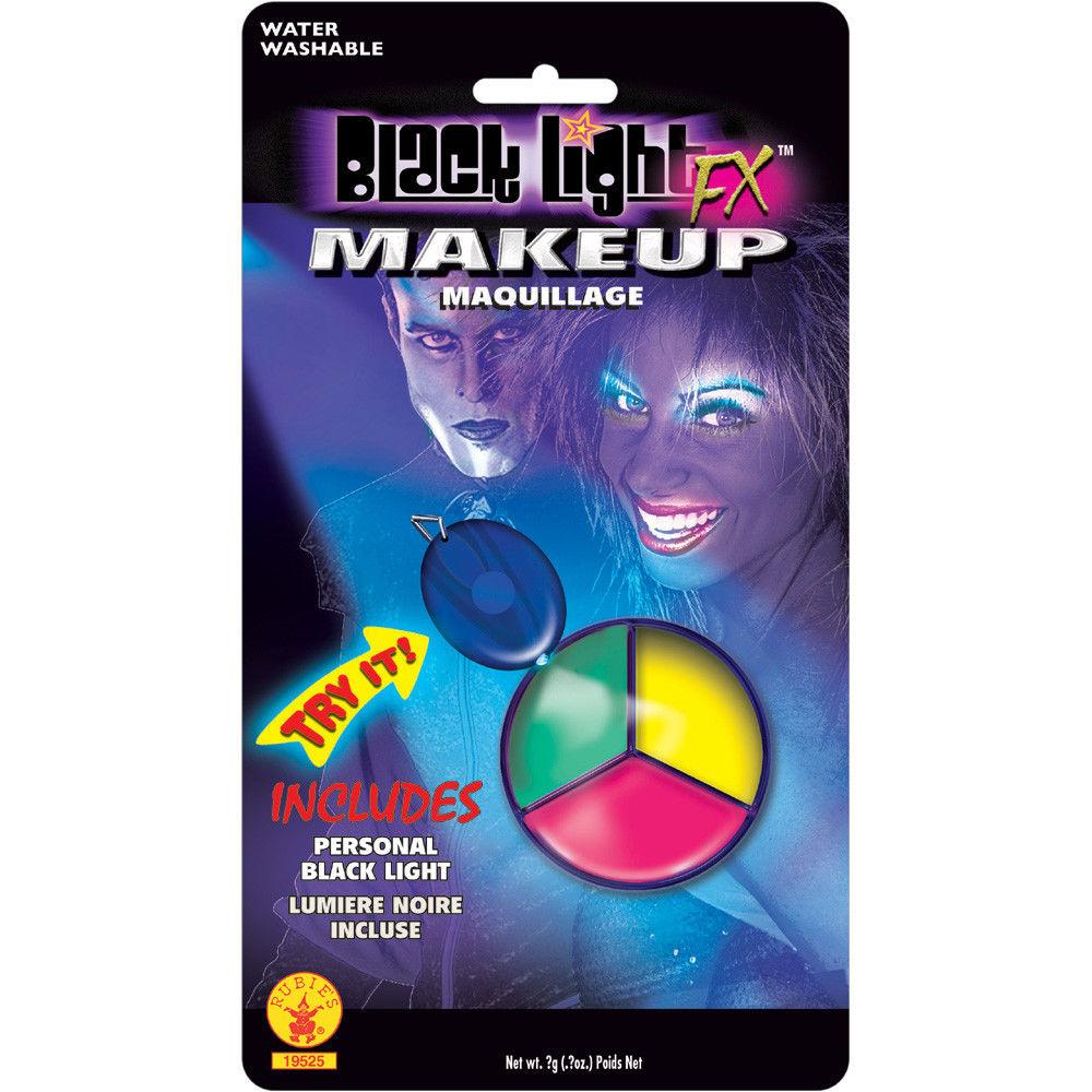 Blacklight Makeup Tri-Color Palette Colors Green Yellow Pink