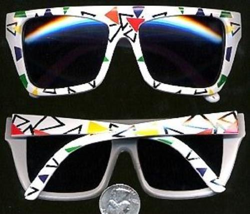 80's White Party Colorful Triangle Mod Sunglasses Party3