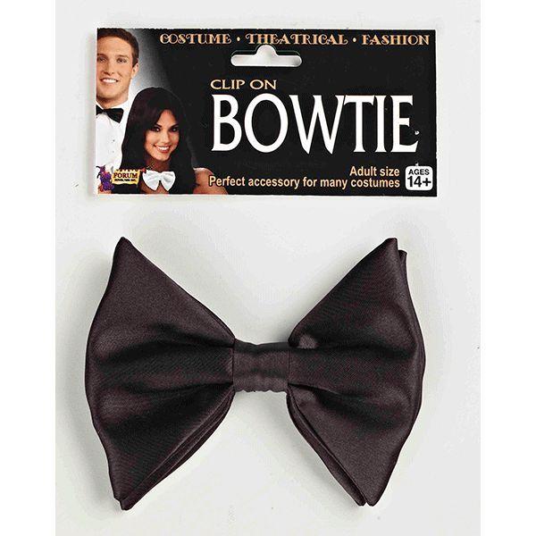 Black Formal Clip-On Bowtie Costume Party Accessory Nerd Dork Scientist