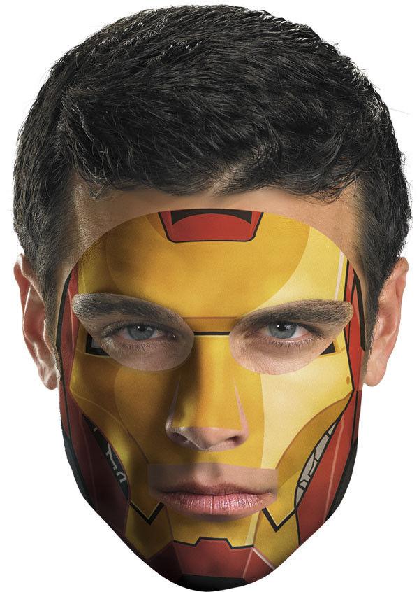 Iron Man Face Temporary Tattoo Makeup Easier Than Mask