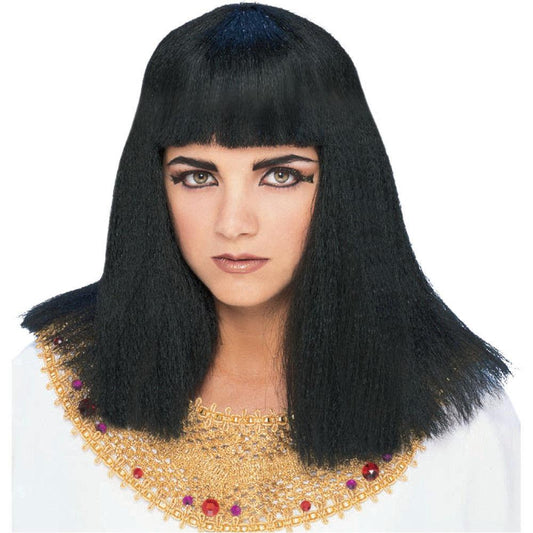 Cleopatra Economy Wig Straight Black Wig with Bangs