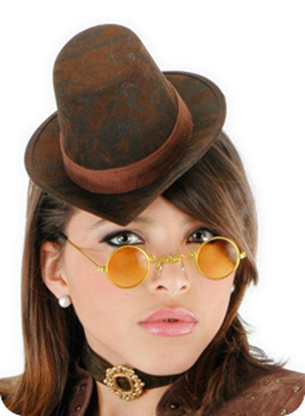 Female Steampunk Accessory Mini Hat Glasses and Choker Kit