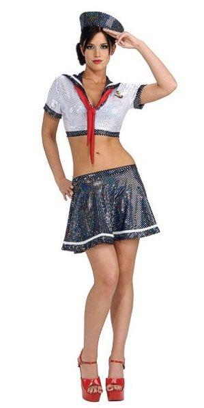 Ahoy Matey Navy Girl Adult Costume Size Small