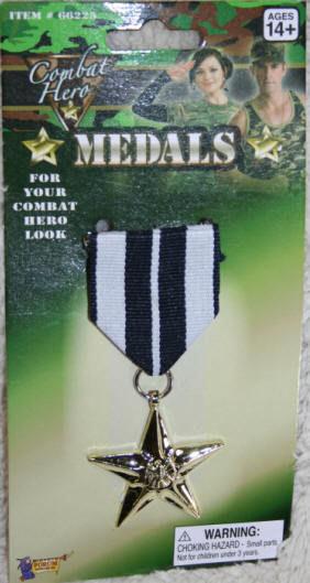 Combat Hero Single Military Medal Costume Accessory