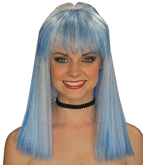 Frostina Blue and White Wig with Bangs