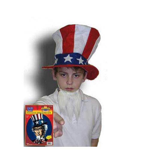 Uncle Sam Instant Disguise Hat and Beard 4th of July Patriotic Costume Kit