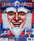 Uncle Sam Facial Hair Disguise Kit Eyebrows Sideburns and Goatee