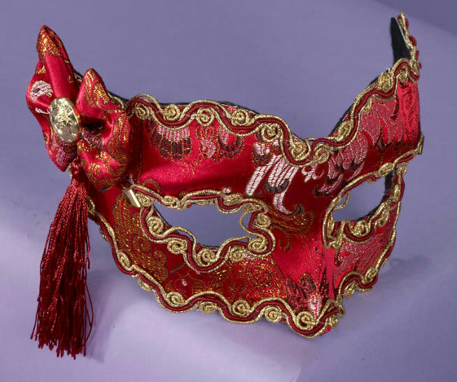 Red Venetian Mask with Eyeglass Frame